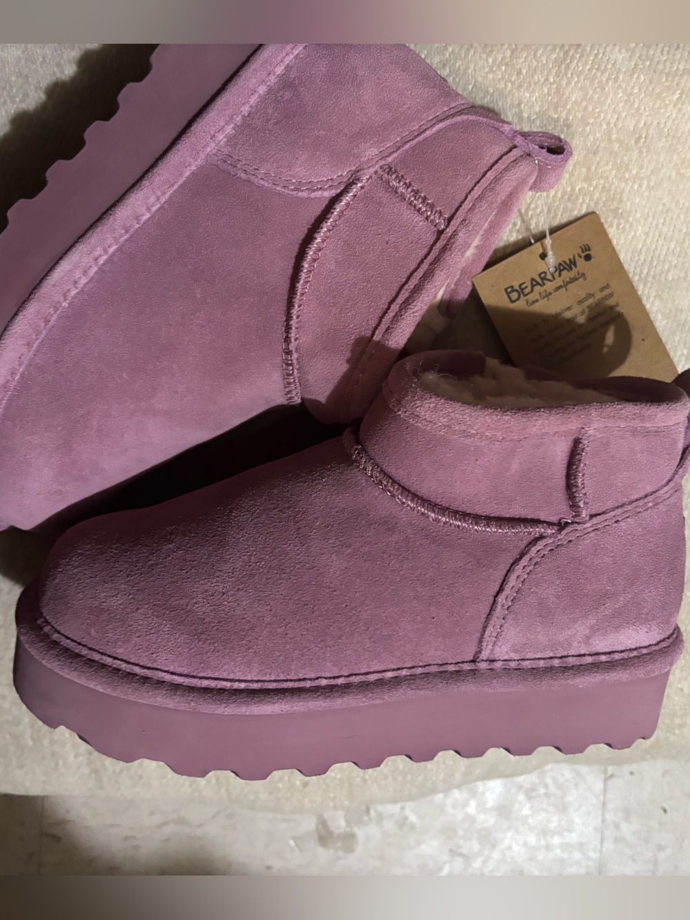 BearPaw Women's Mauve/Pink Suede Ankle Booties